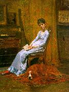 Thomas Eakins The Artist's Wife and his Setter Dog Sweden oil painting reproduction